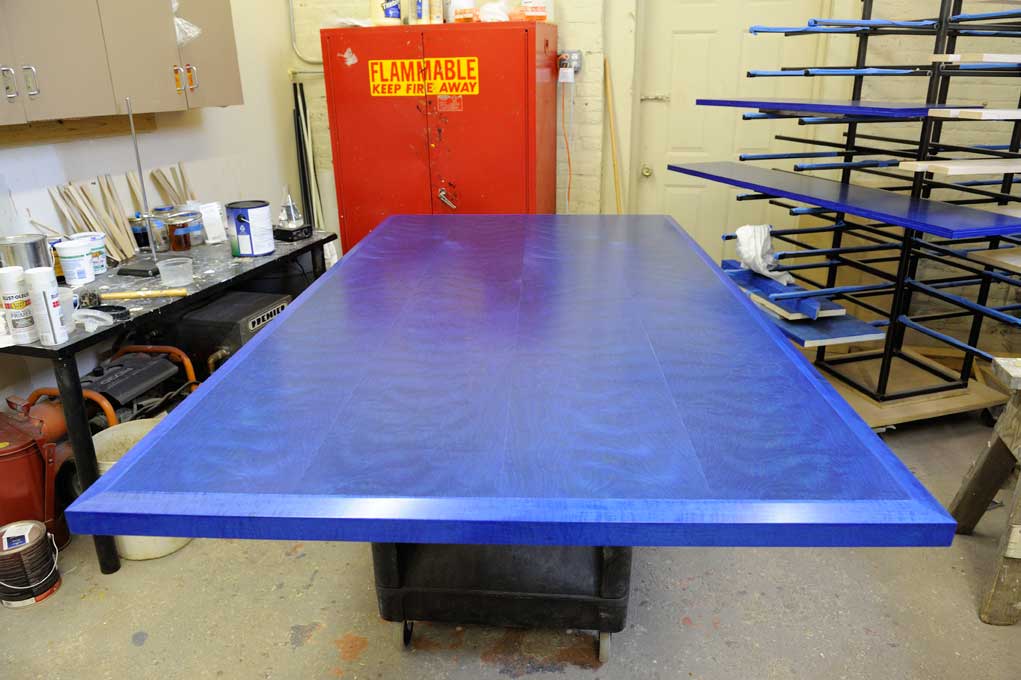 Blue-table-in-spray-room