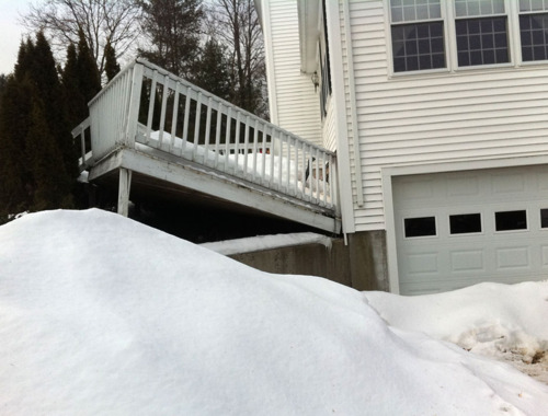 Deck collapsing under snow load