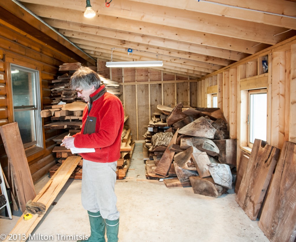 Paul Koval tallying wood