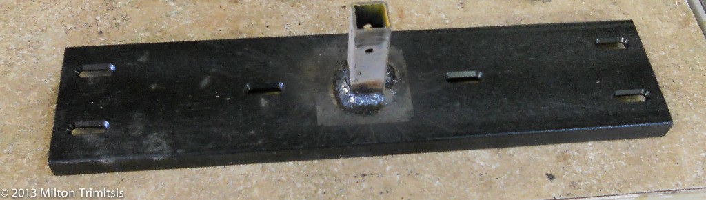 Steel plate with square tubing welded in the middle