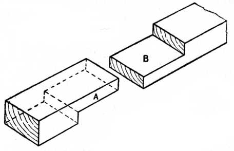 line drawing of a half lap splice joint