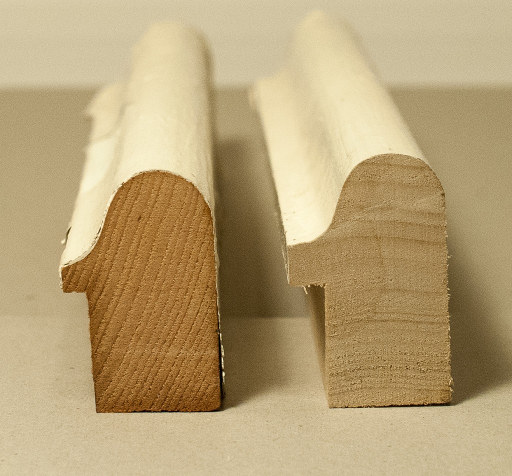 Comparison of two similar back band moldings