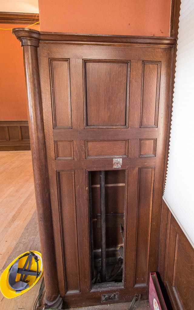 Side panels of 19th century oak mantel